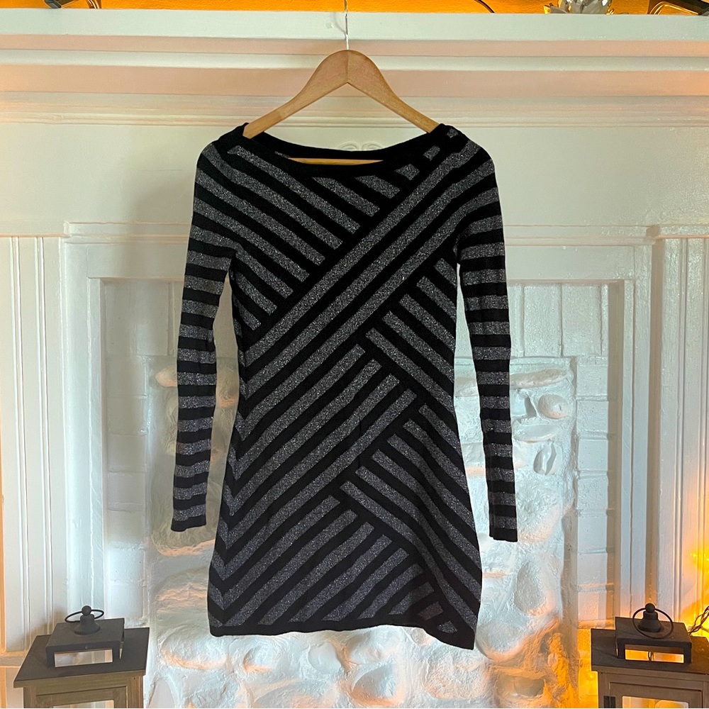 White House Black Market Mini Bodycon Shimmer Sweater Dress / Tunic